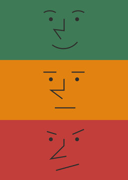 Poster design with portraits of different emotions