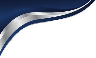 Abstract Wave: Navy Blue and Silver Design Element