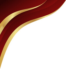 Elegant Burgundy and Gold Wave Corner Design