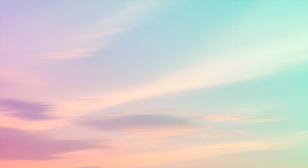 Obraz premium Pastel Sky with Soft Clouds and Gradient Colors, Peaceful and Se
