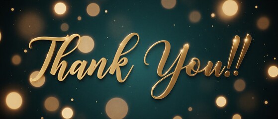 elegant thank you lettering on blurred background with bokeh lights | gratitude, holiday, greeting, anniversary, thankfulness theme