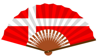 デンマーク　北欧諸国　和風　国旗　扇子