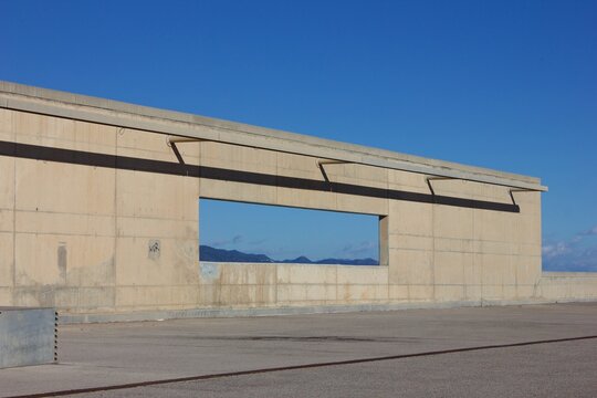 Sturdy concrete structure on a sunny day
