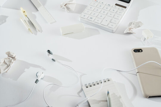 Monochrome office desk  set