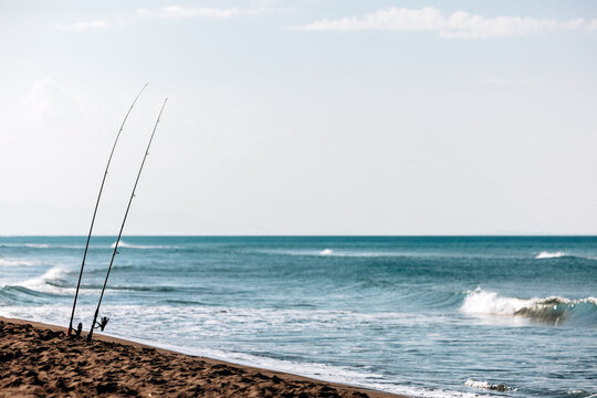 Tranquil Beach Fishing Scene