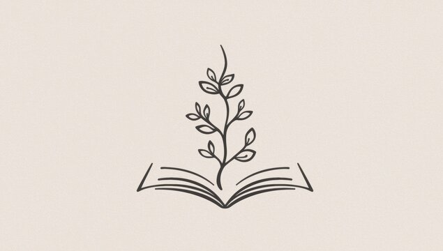The Enchanting Journey of Learning and Growth Illustrated by an Open Book Symbolizing Knowledge and a Flourishing Plant Representing Wisdom and Evolution