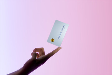 Debit / credit card rests on hand 