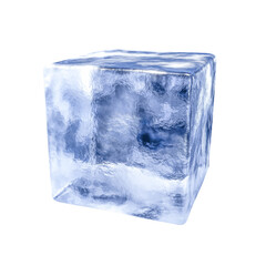 Obraz premium One clear ice cube isolated on white