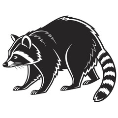 Fototapeta premium Stylized black and white raccoon illustration