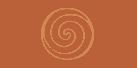 A simple illustration featuring a spiral design in a warm, earthy color palette.