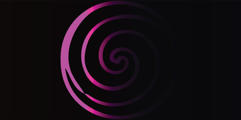 A vibrant spiral design with shades of pink and purple against a dark background.
