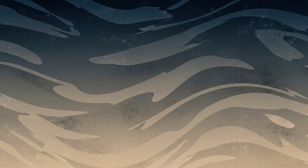 Abstract background with a vertical gradient from dark blue-grey to light tan featuring fluid wavy lighter-toned stripe patterns and a subtle grainy texture