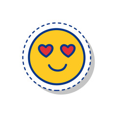 Emoji Love Heart Eyes on Transparent Background Design Element