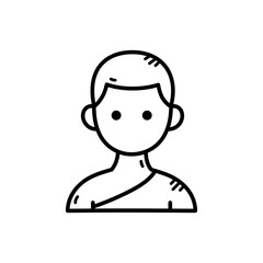 Obraz premium Eid Al Adha Doodle Illustration Depicting a Muslim Male Figure with a Clean Shaven Head and Traditional Clothing on a Transparent Background