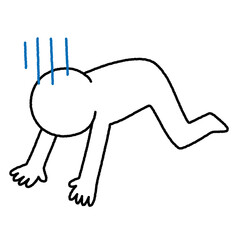 落ち込むキャラクターのイラスト