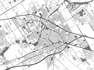 Obraz premium Monochrome sketch map of Lujan, Argentina, ideal for posters, prints, and travel design.
