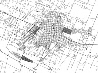 Obraz premium Decorative black and white map of San Rafael, Argentina, rendered in sketch-like style.