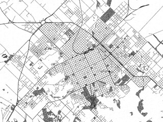 Obraz premium Decorative black and white map of Tandil, Argentina, rendered in sketch-like style.