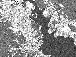 Fototapeta premium Urban black and white map of Hobart, Australia, designed in a sketch style for prints.