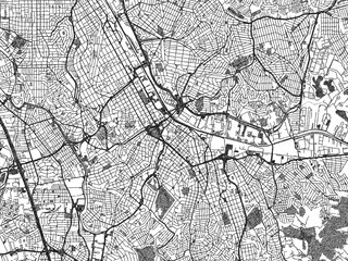 Naklejka premium Sketch-style black and white map of Santo Andre, Brazil, perfect for illustration and wall art.