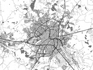 Obraz premium Monochrome hand-drawn style map of Sao Jose do Rio Preto, Brazil, ideal for decorative and editorial use.