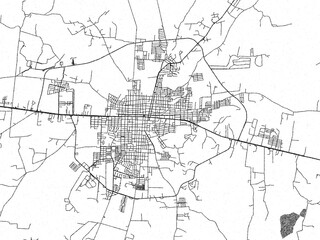 Decorative monochrome illustration of Arandas, Mexico, showing its detailed grid.