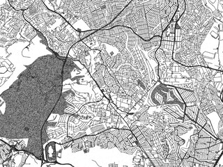 Fototapeta premium Poster-style sketch map of Ciudad Lopez Mateos, Mexico, designed in artistic monochrome.