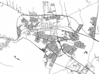 Obraz premium City map illustration of Garcia, Mexico, in black and white sketch style.