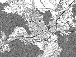 Obraz premium Monochrome hand-drawn style map of Orizaba, Mexico, ideal for decorative and editorial use.