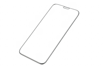 Smartphone tempered glass screen protector with transparent background