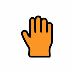 Orange Hand Gesture Stop Sign Isolated on White Background