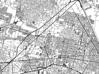 Naklejka premium Sketch-style black and white map of Santiago Teyahualco, Mexico, perfect for illustration and wall art.