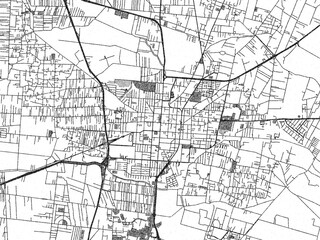Fototapeta premium Hand-drawn style black and white city map of Texcoco de Mora, Mexico, ready for wall art or editorial projects.
