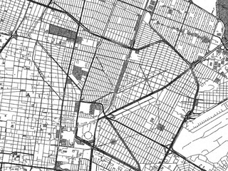 Monochrome hand-drawn style map of Venustiano Carranza, Mexico, ideal for decorative and editorial use.