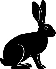 Black-tailed jackrabbit  silhouette vector