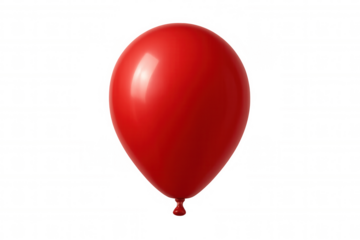 Red shiny balloon floating, representing celebration, birthday, love, new year, party, and festive event