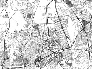 Black and white illustrated map of Centurion, South Africa, with streets, rivers, and neighborhoods.