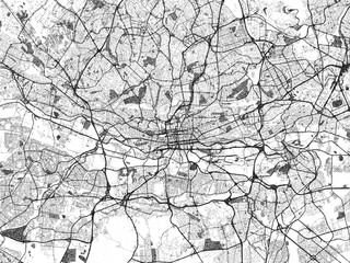 Obraz premium Stylized black and white urban map of Johannesburg, South Africa, hand-drawn style for decor and creative use.