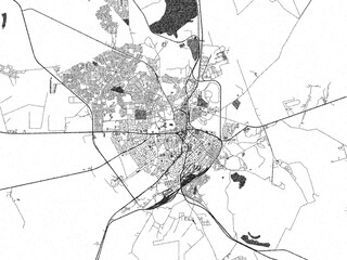 Fototapeta premium Monochrome sketch map of Kimberley, South Africa, ideal for posters, prints, and travel design.