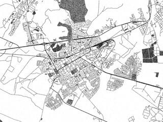 Fototapeta premium Monochrome hand-drawn style map of Worcester, South Africa, ideal for decorative and editorial use.