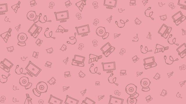 Computer web cam satellite seamless pattern. Great for backgrounds, wallpaper, and digital use