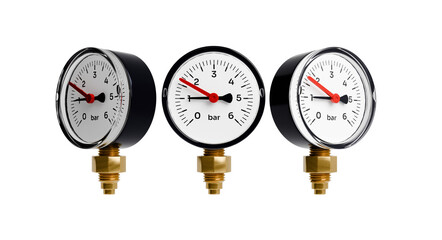 Pressure Gauges A Set of Three Industrial Instruments