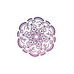 brain with flowers mandala element simple gradation
