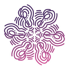 abstract floral ornament mandala element simple gradation purple