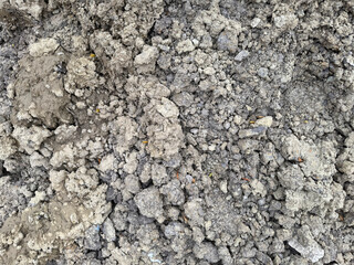 Large pile of dug up clay soil