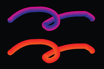 Vibrant swirling abstract lines with gradient colorations for dynamic design elements