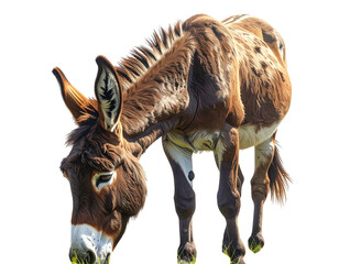 - Grazing Donkey in Sunlit Pasture
