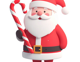 - Minimal Santa Illustration with Candy Cane