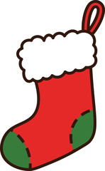 christmas socks vector outline and shape
