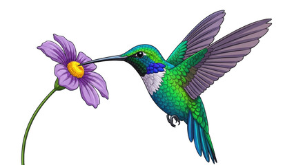 Obraz premium Colorful hummingbird feeding on a vibrant flower (10)